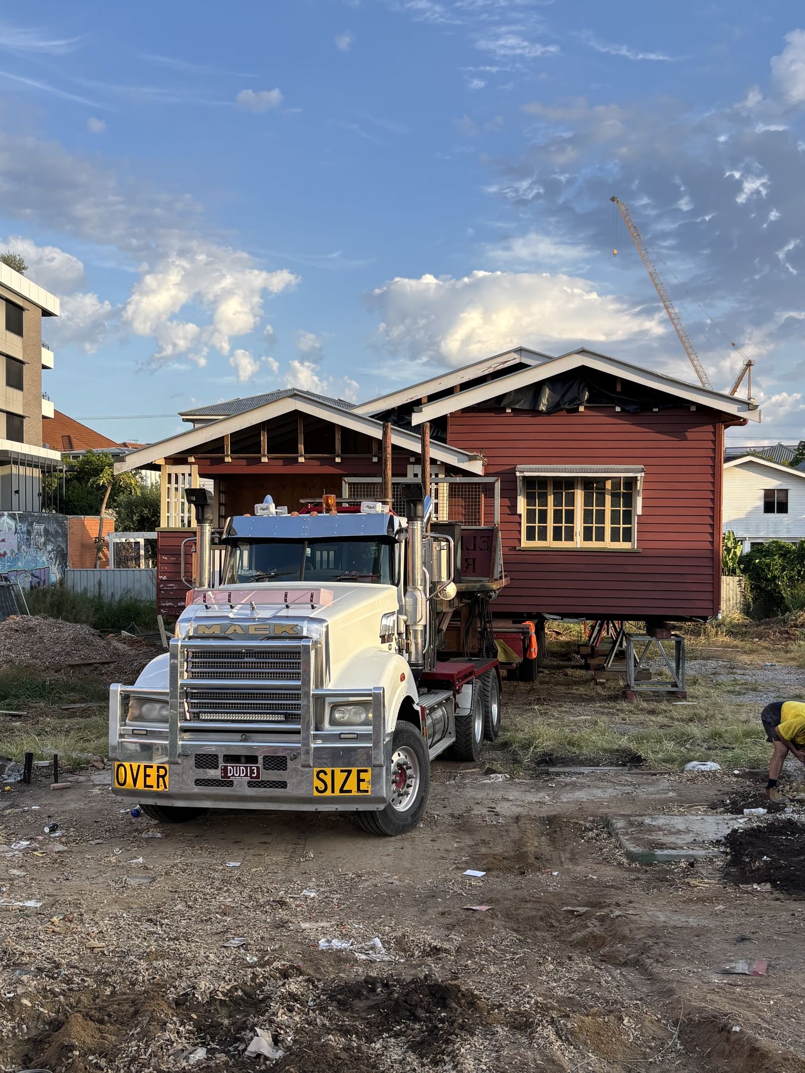 A red Queenslander on the truck at golden hour