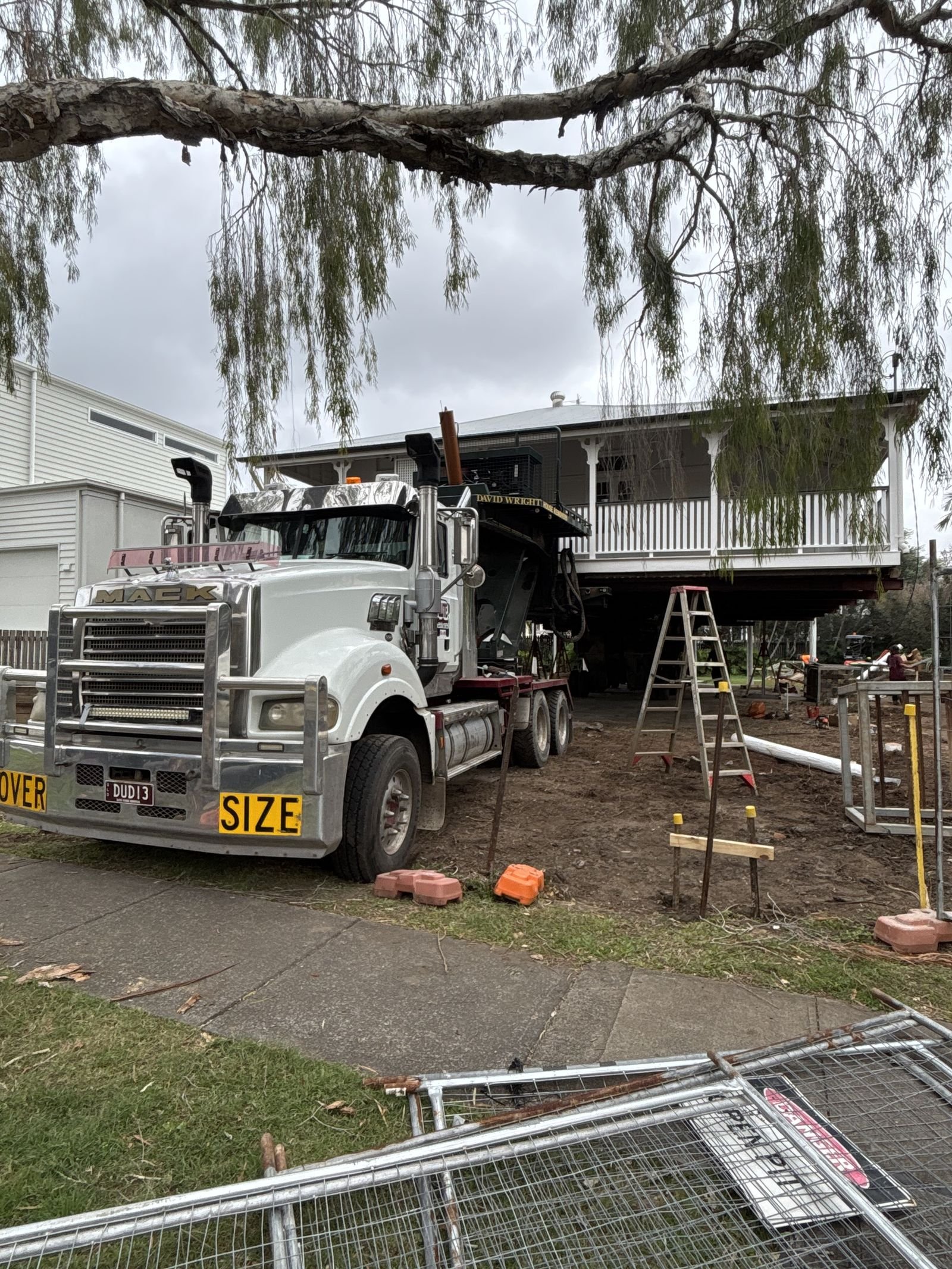 Re-stumping work underneath a raised Queensland home